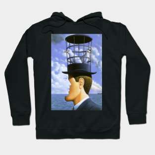 Rene Magritte Bird on Head Hoodie